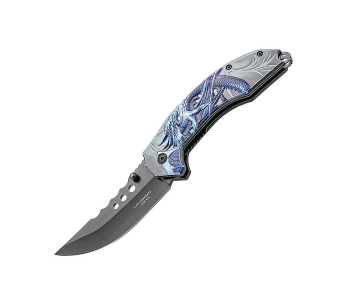 Herbertz foldekniv 11,5 cm med aluminiumshåndtak i dragedesign