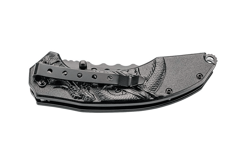 Herbertz foldekniv 11,5 cm med aluminiumshåndtak i dragedesign