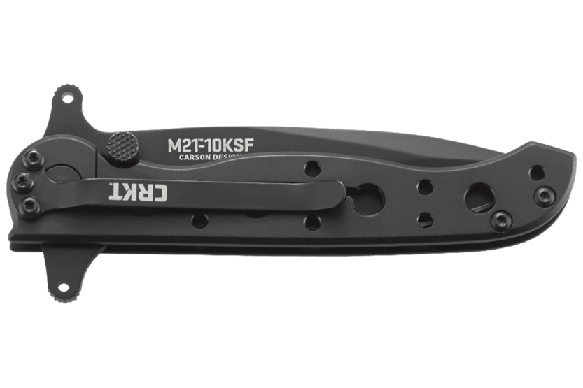 CRKT M21-10KSF taittoveitsi 10cm musta ruostumattomasta teräksestä valmistettu kahva