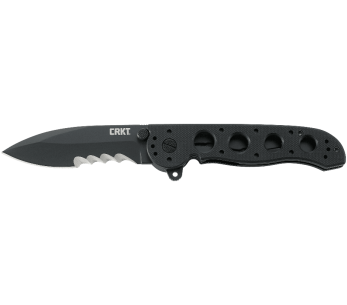Navalha dobrável CRKT M21 preta com cabo G10 perfurado