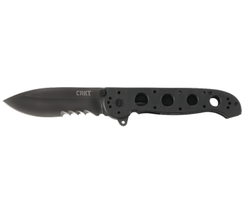 Navalha dobrável CRKT M21 preta com cabo G10 perfurado 2