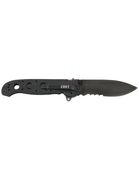 Navalha dobrável CRKT M21 preta com cabo G10 perfurado