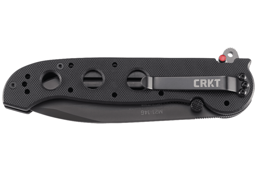 CRKT M21 folding knife with G10 black hole handle