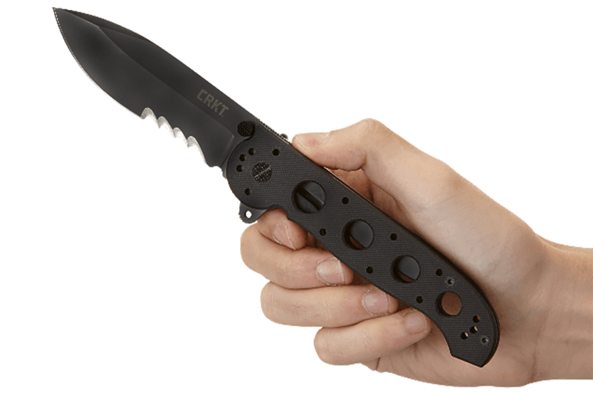 Navaja CRKT M21 negra con mango perforado G10