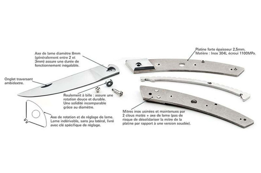 Le Thiers Secret foldekniv Claude Dozorme 11 cm skaft af vædderhorn