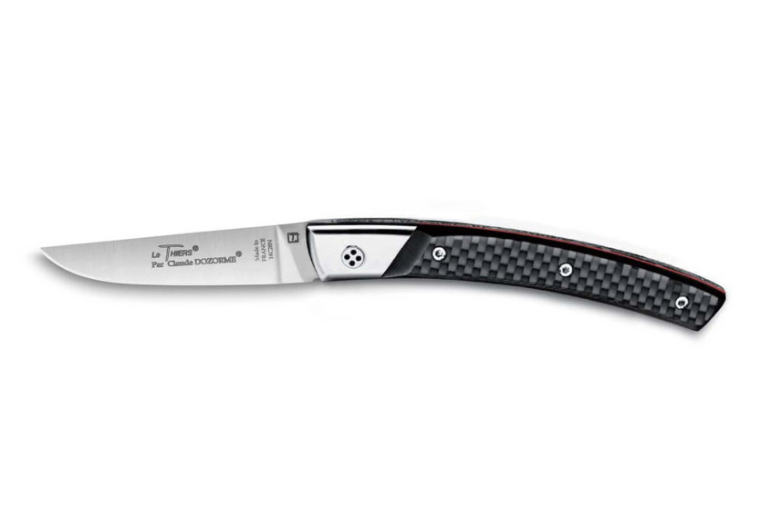 Le Thiers Secret navaja plegable Claude Dozorme 11cm mango de fibra de carbono