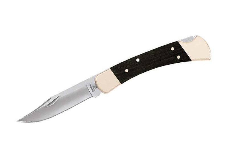 BUCK 110 Sammenleggbar jegerkniv 12,5 cm skaft + skinnskede