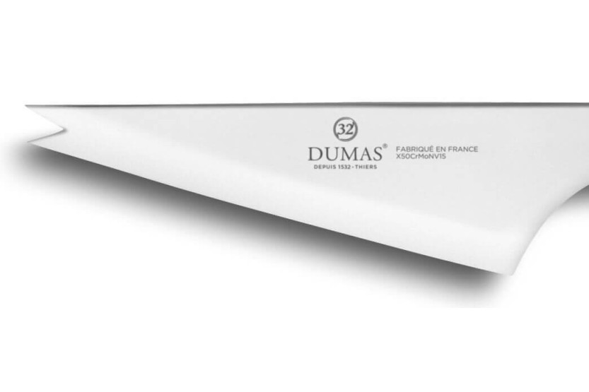 faca para queijo 2 dentes 32 Dumas Affil aço inoxidável 13cm cabo 2 rebites