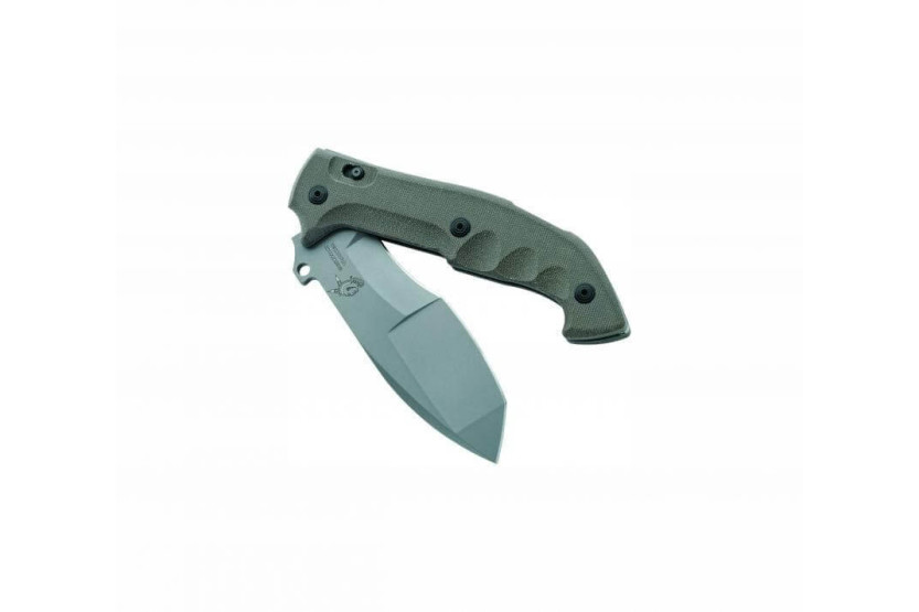 FOX MILITARY Meskwaki tracker folding knife 17cm green micarta handle + sheath