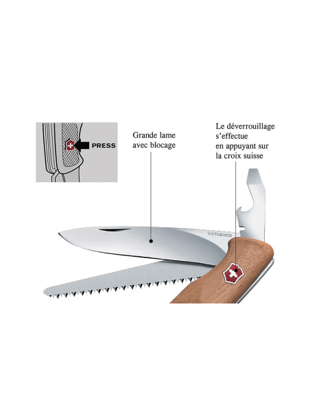 Navaja Suiza Victorinox Ranger Wood 55 130mm 10 funciones