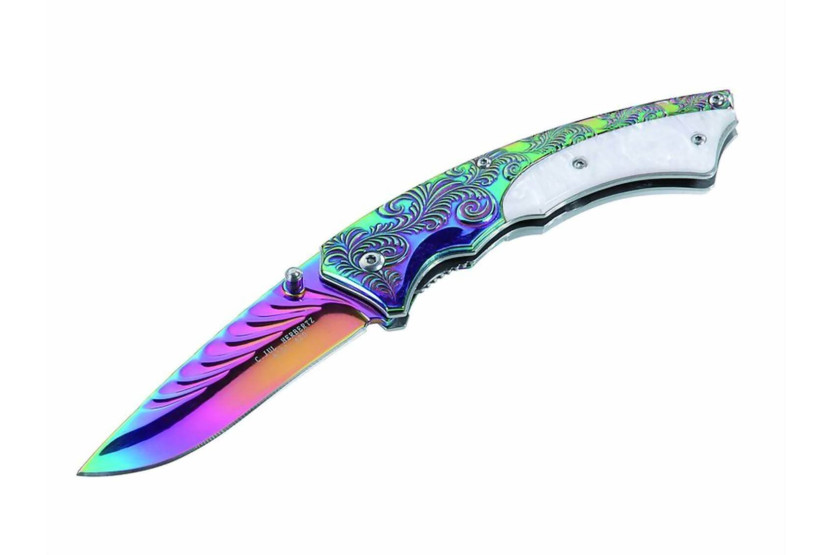 Herbertz 233511 titan regnbuebelagt foldekniv med 12 cm skaft