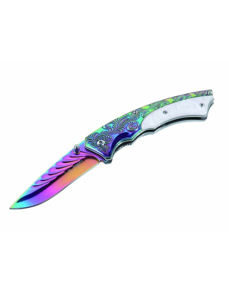 Herbertz 233511 titanium vouwmes met regenboog coating 12cm handvat