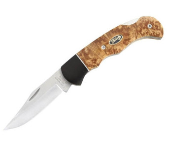 Herbertz cuchillo plegable 337612 12cm mango de madera de raíz