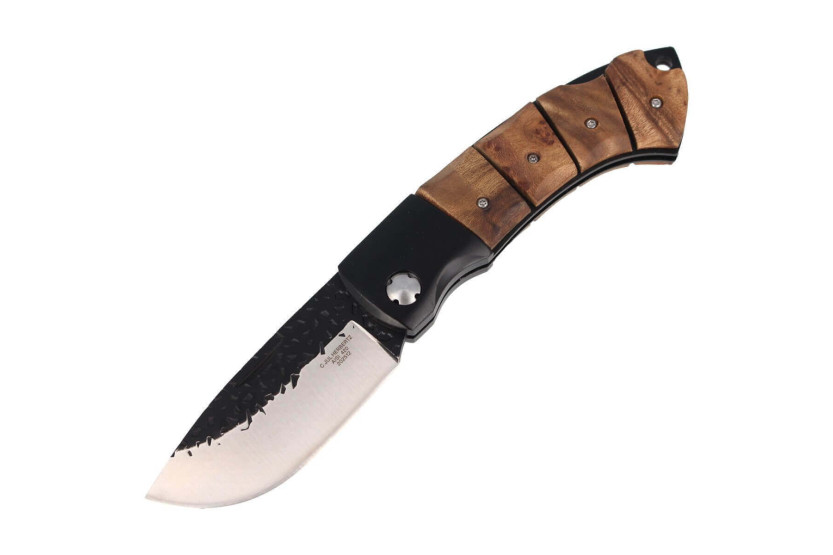 Herbertz 202512 semi-grov foldekniv med 12 cm japansk træhåndtag
