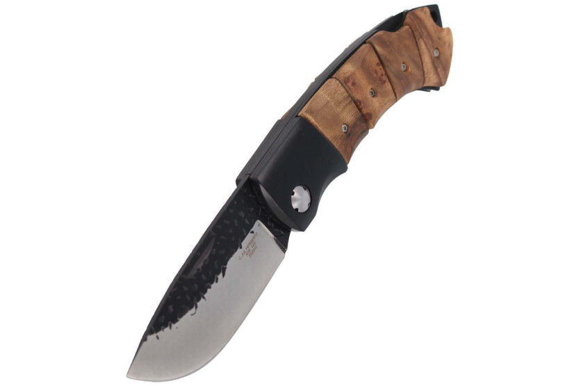 Herbertz 202512 semi-ruw vouwmes met 12cm Japans houten handvat