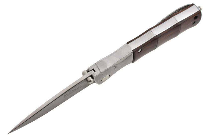 MCUSTA Bamboo MC.145 foldekniv med 10 cm håndtag af jerntræ + skede