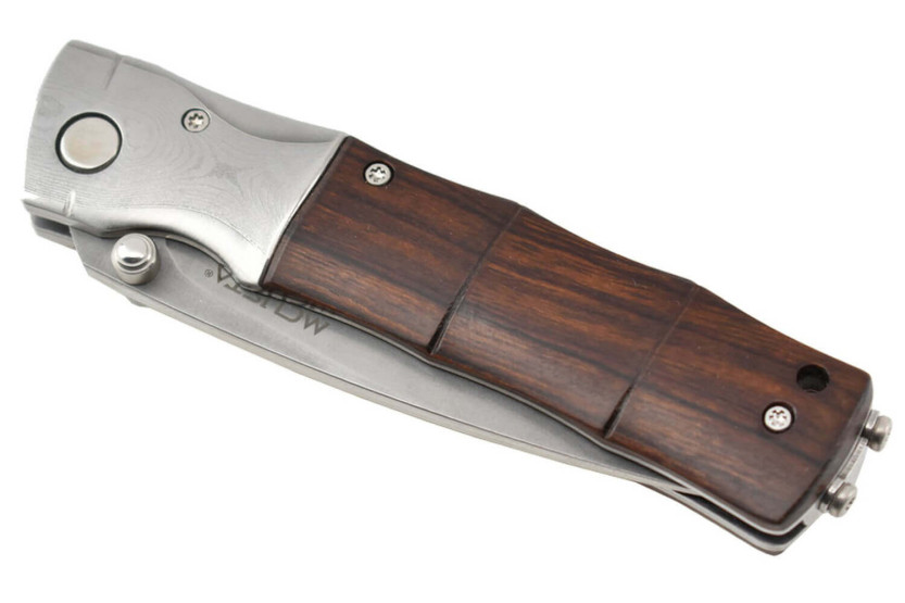 MCUSTA Bamboo MC.145 coltello pieghevole con manico in legno di ferro da 10 cm + fodero