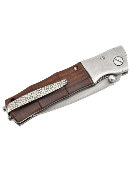 MCUSTA Bamboo MC.145 foldekniv med 10 cm håndtag af jerntræ + skede