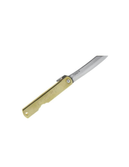 Klappmesser Higonokami luxe 16 Karbonstahl Griff Messing graviert 10cm