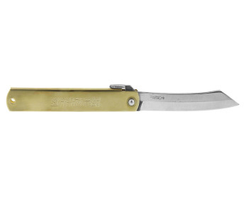 Higonokami luxe 17 cuchillo plegable acero al carbono mango de latón grabado 12cm