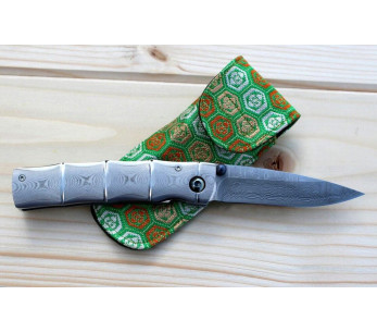 MCUSTA Take MC-33D vouwmes damascusstaal 66 lagen 9,5cm + schede 2