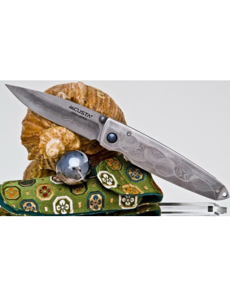 Klappmesser MCUSTA Tsuchi MC-34D Damaststahl 66 Lagen 10cm + Etui