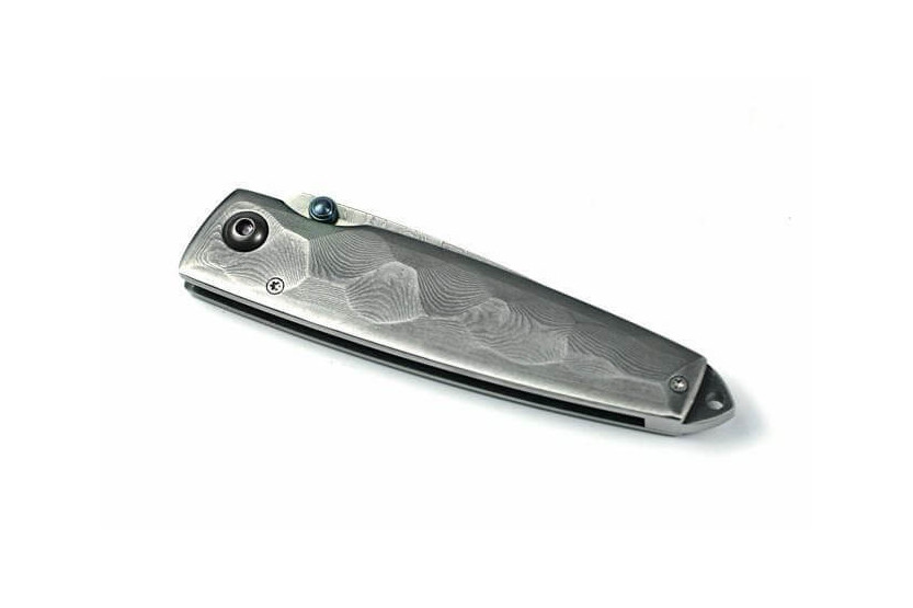 MCUSTA Tsuchi MC-34D Cuchillo plegable acero Damasco 66 capas 10cm + funda
