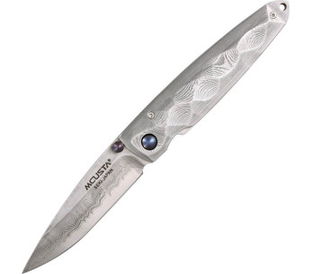 MCUSTA Tsuchi MC-34D Damaskusteräksestä valmistettu taittoveitsi 66 kerrosta 10cm + tuppi