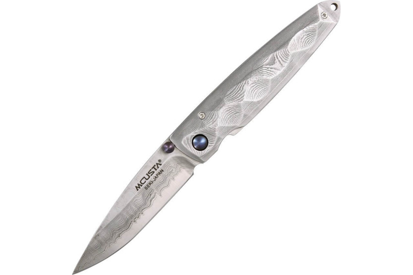 MCUSTA Tsuchi MC-34D Damascus steel folding knife 66 layers 10cm + sheath
