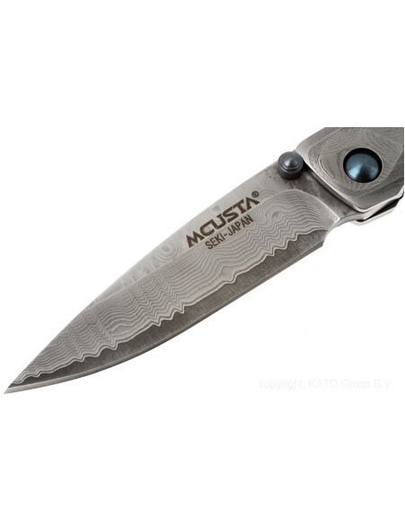 MCUSTA Tsuchi MC-34D Cuchillo plegable acero Damasco 66 capas 10cm + funda