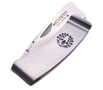 MCUSTA Coltello pieghevole fermasoldi in bambù MC-151 Ebano 9 cm 2