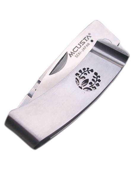 MCUSTA Coltello pieghevole fermasoldi in bambù MC-151 Ebano 9 cm