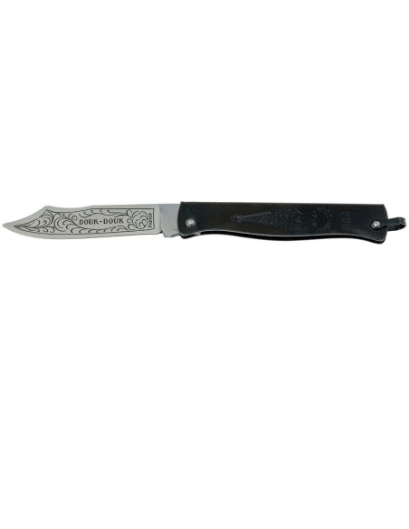 Douk-Douk cuchillo plegable 815PM hoja de acero al carbono mango de metal negro 9cm