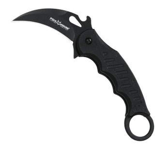 FOX Military FX.599 Karambit fällkniv med svart G10-handtag 12cm
