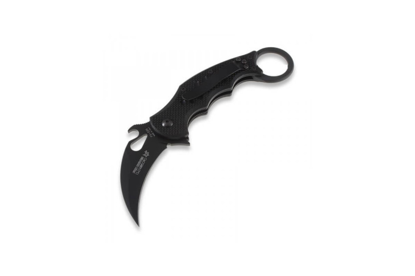 FOX Military FX.599 Karambit taittoveitsi mustalla G10 kahvalla 12cm