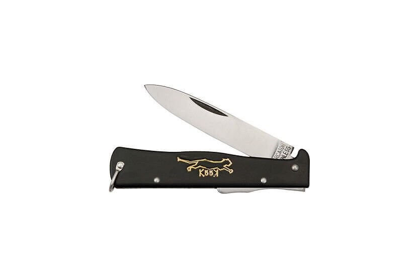 OTTER Mercator folding knife stainless steel blade black metal handle 11cm