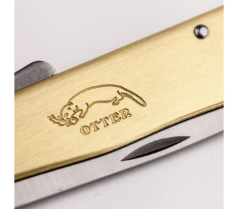 Cuchillo plegable OTTER Mercator hoja de acero inoxidable mango de metal negro 11cm 2