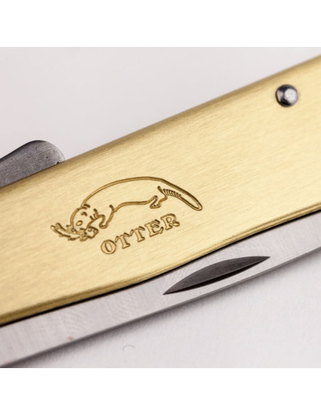 OTTER Mercator folding knife stainless steel blade black metal handle 11cm