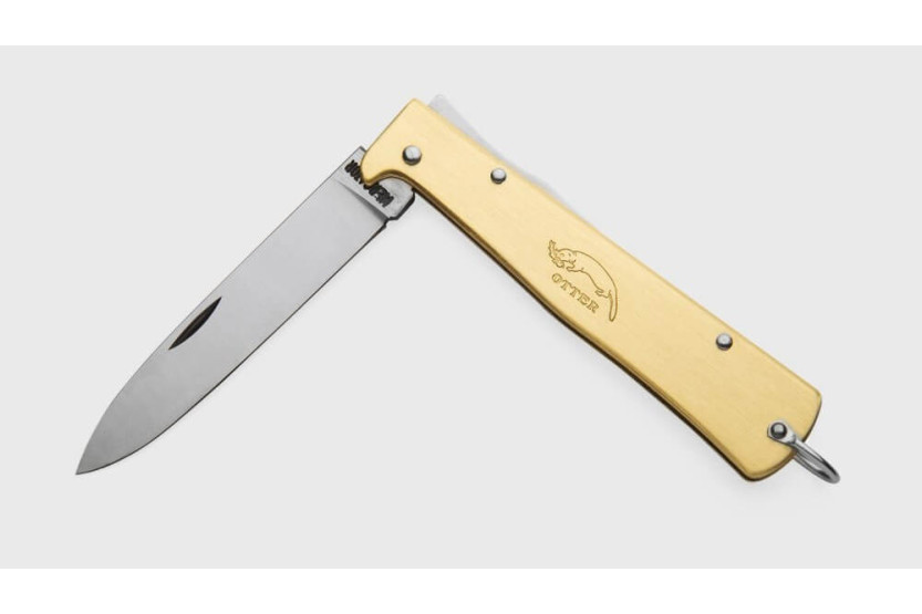 OTTER Mercator coltello pieghevole lama in acciaio inox manico in metallo nero 11cm