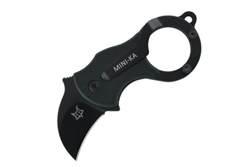 FOX FX.535B mini-ka taittoveitsi 6cm musta nailon kahva