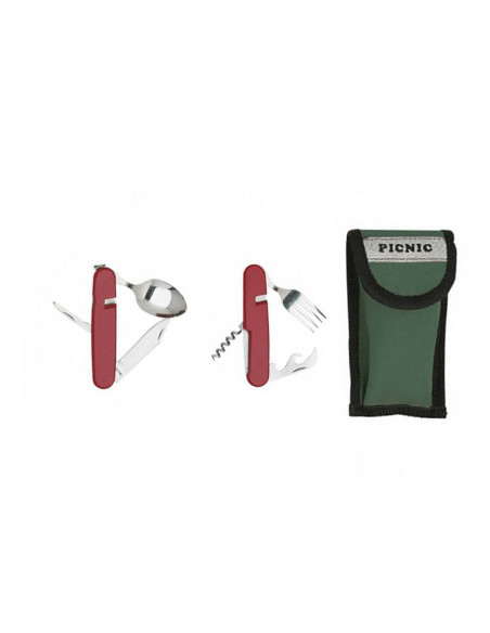 Herbertz Campingbesteckset aus Edelstahl mit Etui
