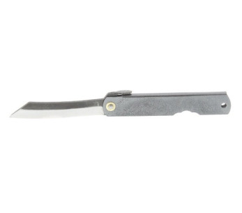 Faca dobrável Higonokami 2672 em aço carbono com cabo gravado 10cm castanho 2