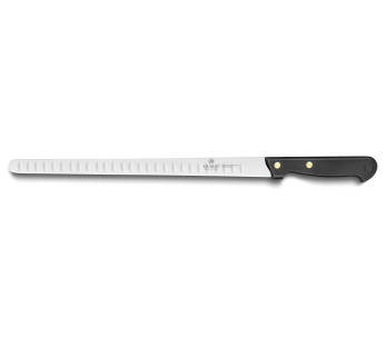 32 Dumas Affil Faca para salmão/hamão de 30 cm com cabo de 2 rebites e lâmina flexível com convinhas