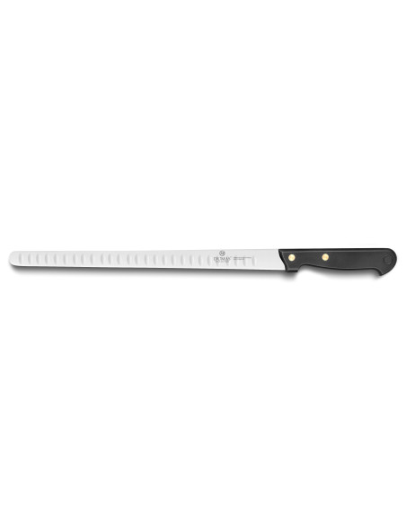 Salmon/ham knife 32 Dumas Affil 30cm 2 rivets handle, flexible with granton edgeblade