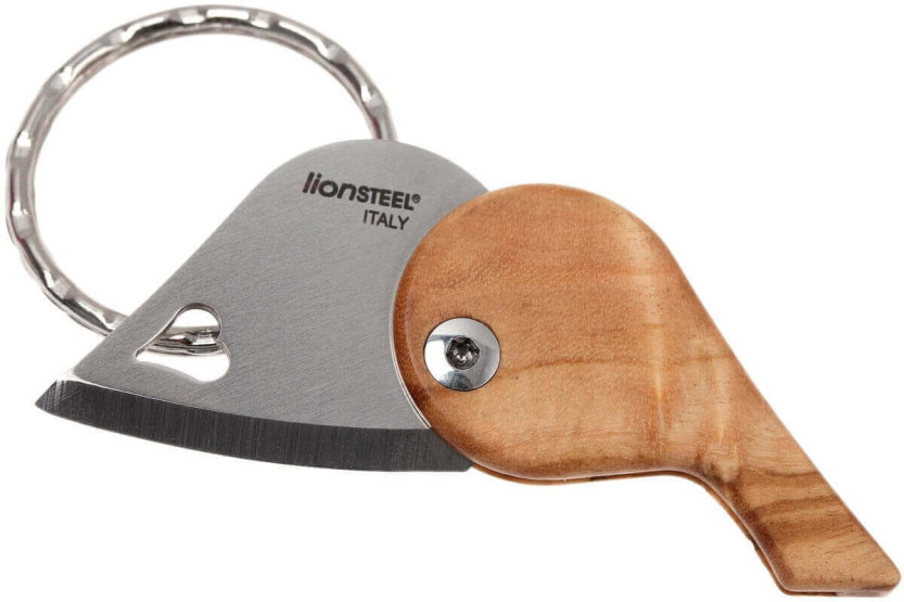 LionSteel LionBeat 4,5 cm sammenleggbar nøkkelring med hjertekniv