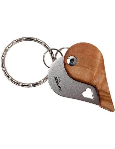 LionSteel LionBeat Faca de coração dobrável de 4,5 cm com chaveiro