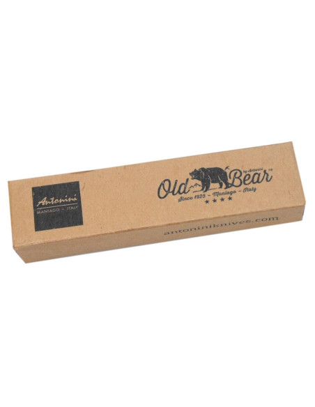 Coltello artigianale Old Bear Total Black con manico in legno ayous laminato