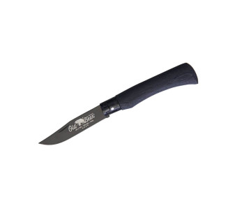 Coltello artigianale Old Bear Total Black con manico in legno ayous laminato