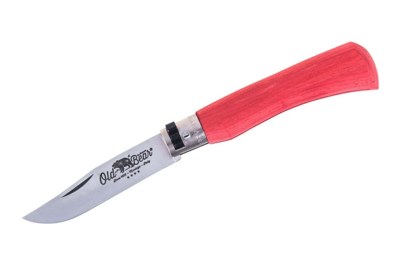 Old Bear Full Color red laminated Ayous wood handle craft knife