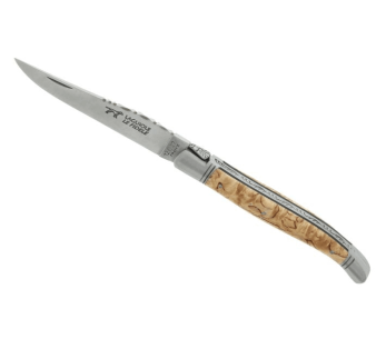 Laguiole vouwmes LE FIDELE stalen lemmet berkenhouten handvat 12cm